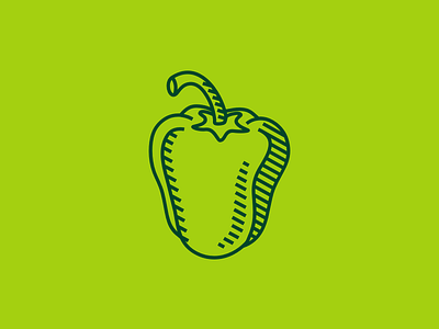 Green Pepper drawing farm logo pepper vegetable