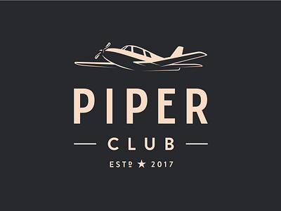 Piper Club aircraft aviator club logo piper