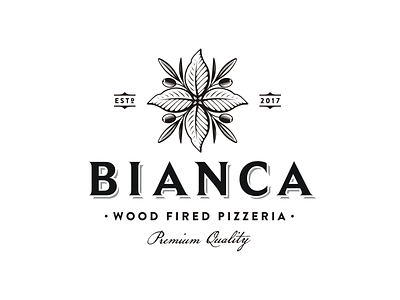 Bianca basil napoli olive pizza pizzeria restaurant retro vintage