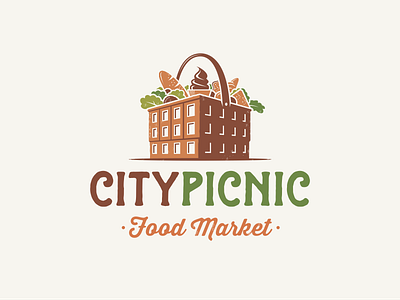 City Picnic city logo market picnic retro