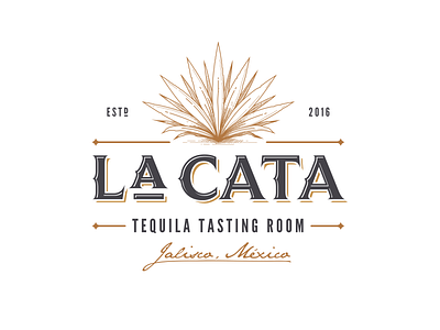 La Cata agave alcoholic logo retro tequila