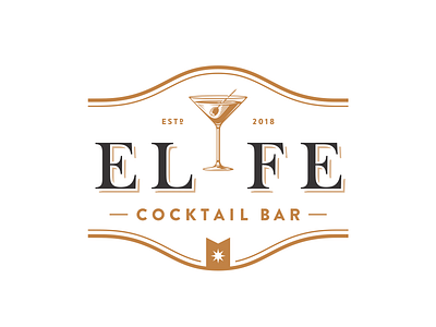 El Fe bar club cocktail logo martini mixed retro snack tequila vermouth