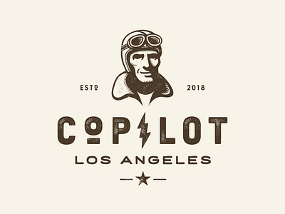 Copilot california character copilot design helmet illustration logo los angeles motorbike motorcycle pilot portrait retro san francisco vintage