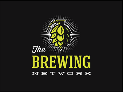 The Brewing Network beer bomb brew brewery brewing distillery hop illustration logo retro vintage