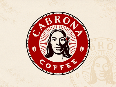 Cabrona Coffee bar cabrona cafe caffe character coffee coffee bean design face girl illustration leaves logo mexican mexico native plant based portrait retro vintage