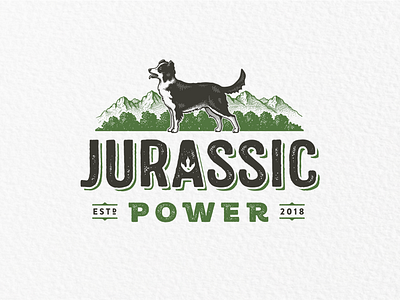 Jurassic Power character design dog food illustration jurassic logo mountain pet retro supplement vintage