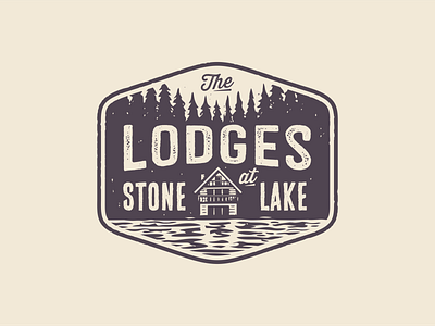 The Lodges Stone Lake character design food forest illustration lake logo retro vintage