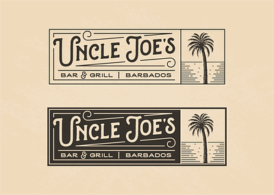 Uncle Joe's barbados character coffee cuisine food grill illustration joes logo ocean palm restaurant retro uncle vintage
