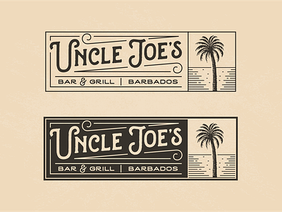 Uncle Joe's barbados character coffee cuisine food grill illustration joes logo ocean palm restaurant retro uncle vintage