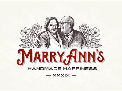 MarryAnn's caffe café character cuisine greek illustration kitchen logo olive portrait restaurant retro vintage