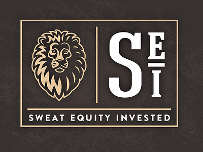 Sweat Equity Invested character illustration investing leon lion logo portrait retro vector vintage