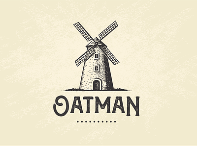 Oatman Bakery bakery bread character cuisine food illustration logo oat retro vintage windmill