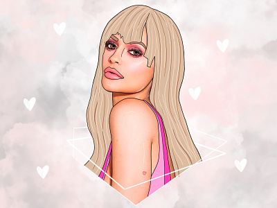 Kylie Kardashian Profile art celebrity clean design drawing graphic design illustration illustrator procreate art sketch vector