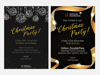 Christmas Party Invitations for Imperium Engineering branding card design christmas card clean design graphic design illustration illustrator invitation invitation design print design typography ui vector