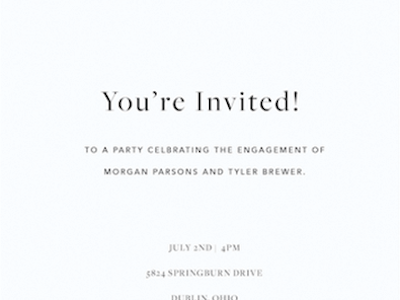 Engagement Party invitation invite minimal typography wedding invitation