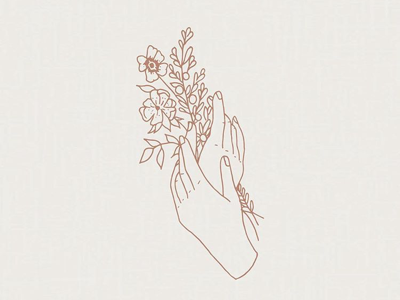 Hand + floral illustration