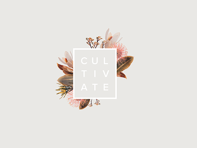 Cultivate Secondary Logo botanical cultivate digital floristry florals grow logo minimal minimalism type type based typography