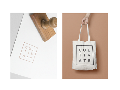 Cultivate Print Mockups cultivate grow logo minimal minimalism mockup print type type based typography