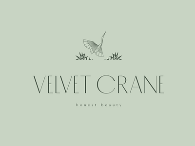 Velvet Crane Logo beauty branding classy logo crane honest beauty illustration logo logo design organic skincare branding type typography