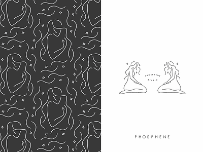 Phosphene Studio Branding brand design branding feminine hand drawn illustration logo logo design minimal pattern type typography