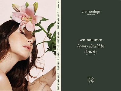 Clementine Kind Beauty Branding beauty brand design branding branding design clean beauty conscious brands deodorant design feminine logo logo design minimal packaging skincare typography