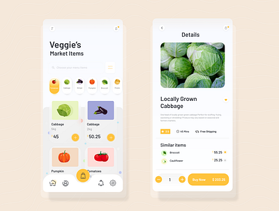 Fresh Vegetable App 2d app mobile app mobile app design mobile ui uiux vegetable