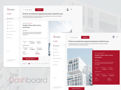 Property dashboard investment property management property search