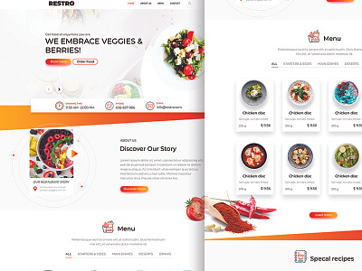 Restaurant ui design chilli cooking food menu recipe restaraunt ui design video website design