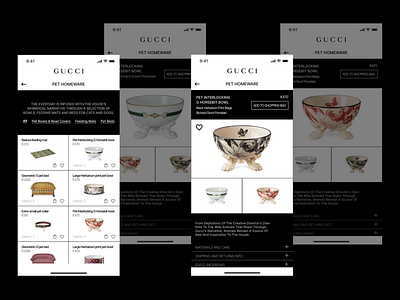 GUCCI Pet Homeware Concept Screens