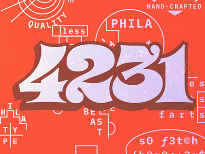 4231 lettering logo numbers typography