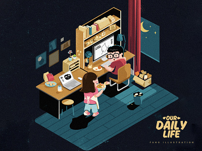FANG's Daily Life with Mudir_01 design illustration vector