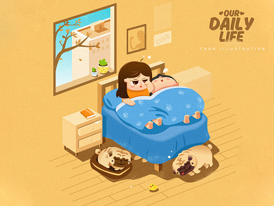 FANG's Daily Life with Mudir_02 ai couple daily design illustration life vector