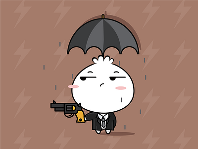 Killer cartoon character design illustration killer lovely rainy shoot umbrella