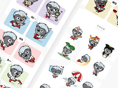 The Ratel animal branding cartoon character design emojis illustration lovely ui