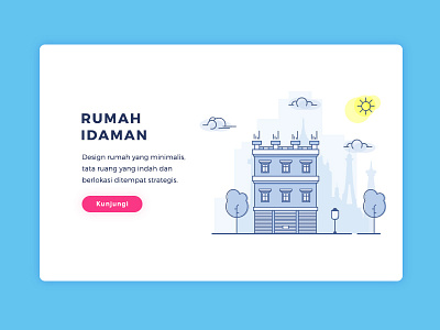 Landing Page Rumah Idaman clean illustration website