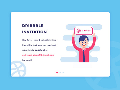 Dribbble Invitation clean dribbble illustration invitation landing pages website