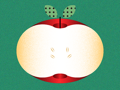Apple adobe illustrator apple chinese clean color colorful cute food fruit geometric geometry grain grain texture icon illustration life poster simple design vector vintage