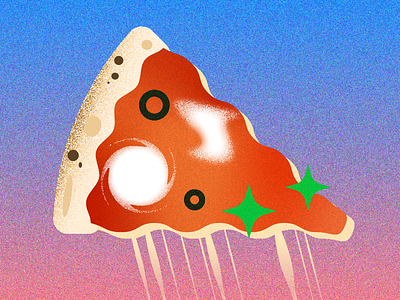 Pizza (Margherita :) adobe illustrator colorful cute design food geometric geometry grain grain texture icon illustration life pizza poster retro simple design vector vintage