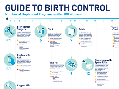 Guide To Birth Control birth control fda guide illustration infographic poster