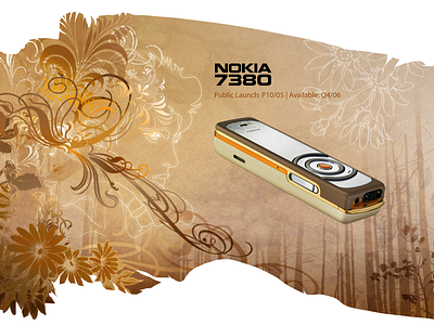 Nokia 7380 Cover Art arabesque art cover flowers illustration nokia phone woods