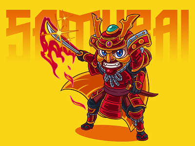 Samurai Character Illustration cartoon cartoon art cartoon illustration character design character illustration characterdesign chibi digitalart fanart illustration illustrator illustrator art samurai illustration