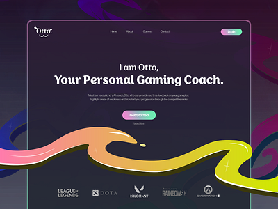 Gaming Coach Home Page adobe illustrator adobe xd design graphic design logo ui web design