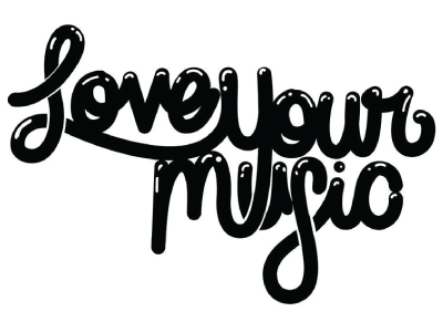 Love Your Music bubble design font funky music typography