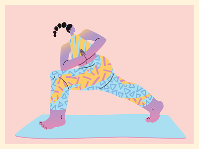 psychedelic yogini no 3 2d character color design flat illustration minimal vector web website yoga