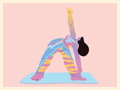 psychedelic yogini no 4 2d character color design flat illustration minimal vector web website yoga