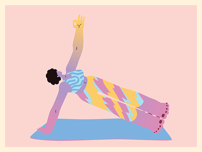 psychedelic yogini no 5 2d character color design flat illustration minimal vector web website yoga