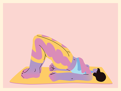psychedelic yogini no 6 2d character color design flat illustration minimal vector web website yoga