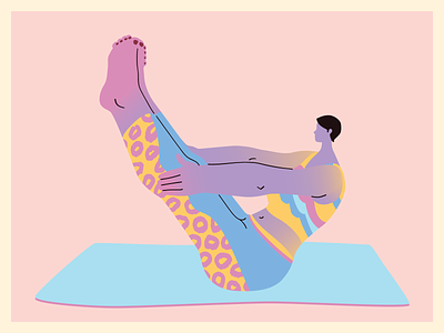 psychedelic yogini no 7 2d art character color design flat illustration minimal vector web website yoga
