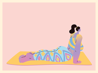 psychedelic yogini no 8 2d art character color design flat illustration minimal vector web website yoga