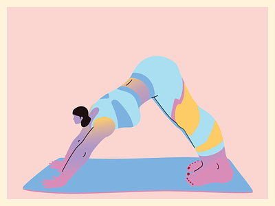 psychedelic yogini no 9 2d art character color design flat illustration minimal vector web website